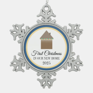 First Christmas In Our New Home Snowflake Pewter Christmas Ornament