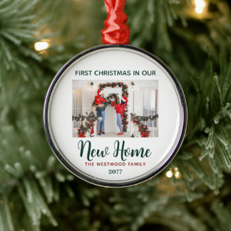 First Christmas in Our New Home Timeless Memento Metal Tree Decoration