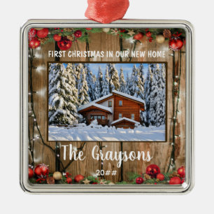 First Christmas In Our New Home Vintage Metal Tree Decoration