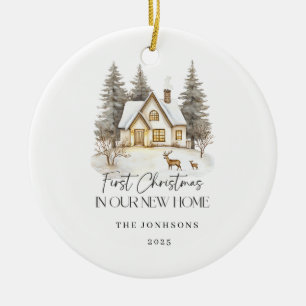 First Christmas in Our New Home Winter View Ceramic Tree Decoration