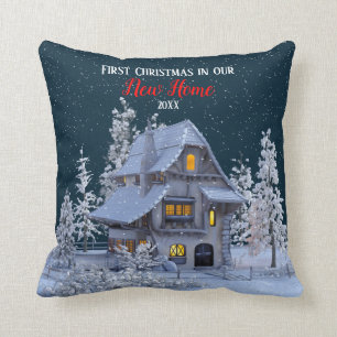 First Christmas in our New Home Winter Wonderland Cushion