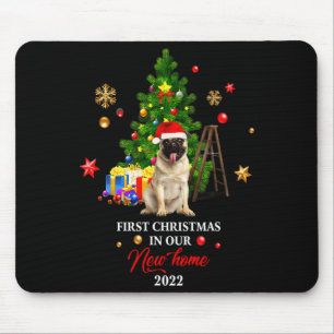 First Christmas In Our New Home Xmas For Bulldog T Mouse Mat