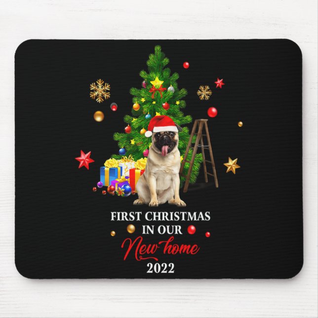 First Christmas In Our New Home Xmas For Bulldog T Mouse Mat (Front)