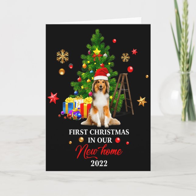 First Christmas In Our New Home Xmas Shetland Shee Card (Front)