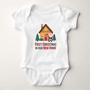 First Christmas in Our New House Matching Baby Bodysuit