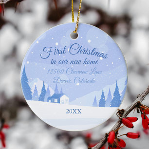 First Christmas in Our New Winter Home Custom Ceramic Tree Decoration