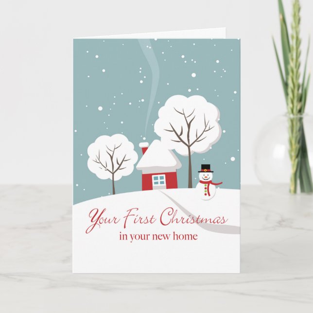 First Christmas in Your New Home with Red House Holiday Card (Front)