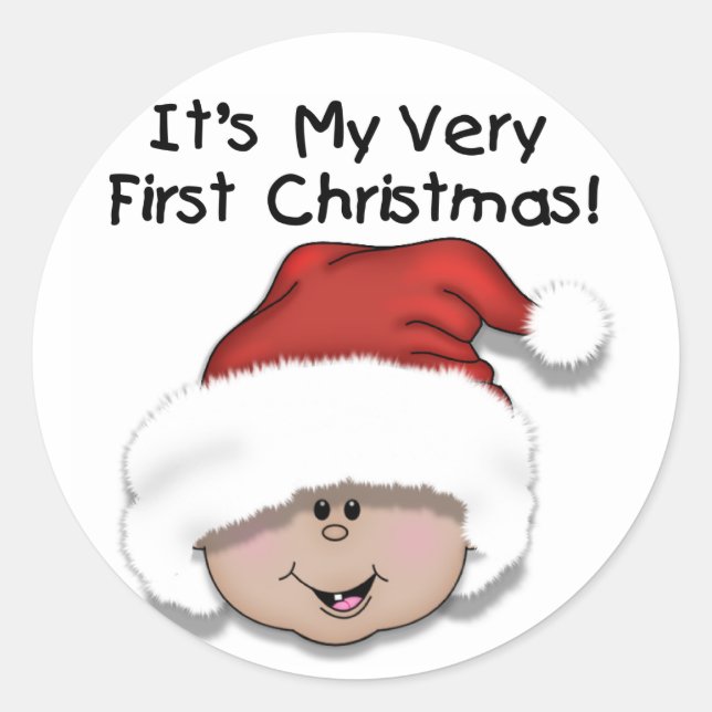First Christmas Latino Baby Tshirts and Gifts Classic Round Sticker (Front)