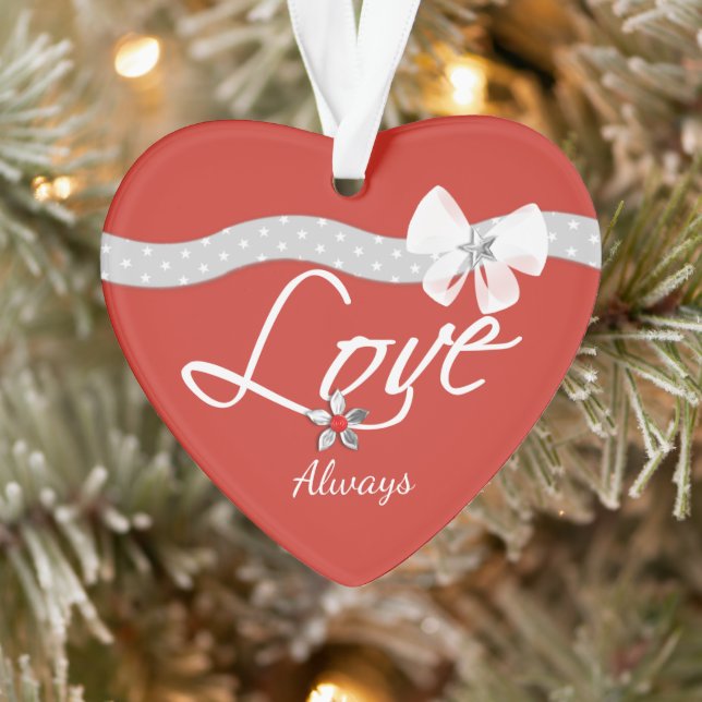 First Christmas Love Heart husband wife Ornament (Tree)