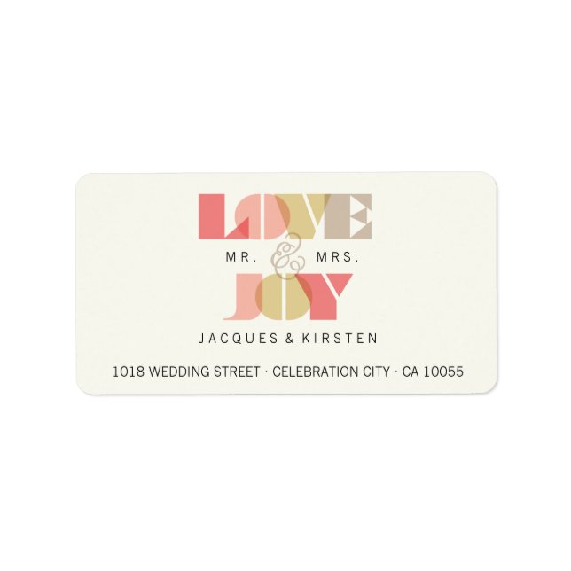 First Christmas Love & Joy Wedding Address Labels (Front)