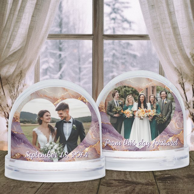 First Christmas Marble Wedding Gift Snow Globe (Creator Uploaded)