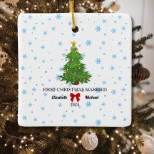 First Christmas Married 2024 Custom Couple 
