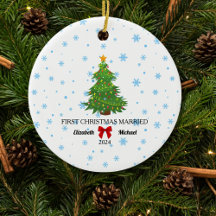 First Christmas Married 2024 Custom Couple 