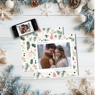 First Christmas Married and Merry Whimsical  Holiday Card