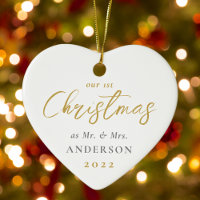 First Christmas Married as Mr. Mrs. Wedding Photo
