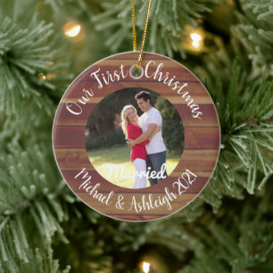 First Christmas Married Ceramic Tree Decoration