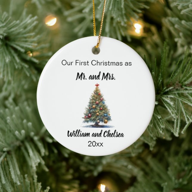 First Christmas Married Christmas Tree Ceramic Tree Decoration (Tree)