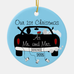 First Christmas Married Couple Ceramic Tree Decoration