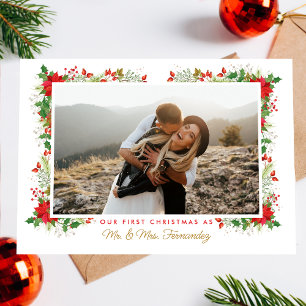  First Christmas Married Holiday Card