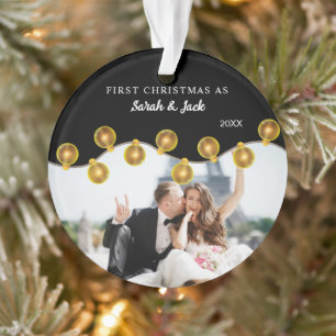 First Christmas Married Mr And Mrs Photo Our First Ornament