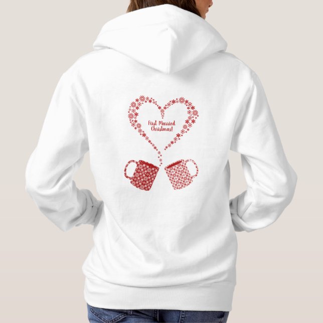 First Christmas Married Mugs Personalised Hoodie (Back)