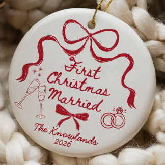 First Christmas Married Ornament 1st Anniversary