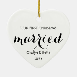 First Christmas Married Ornament - Wedding Keepsak