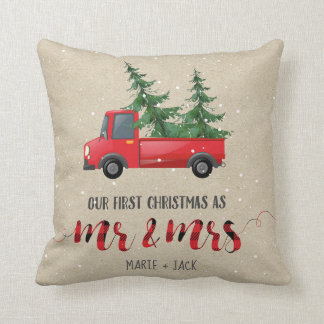 First Christmas Married  Personalised Gift Cushion