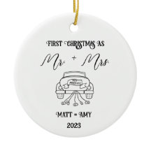 First Christmas Married, Personalised Ornament