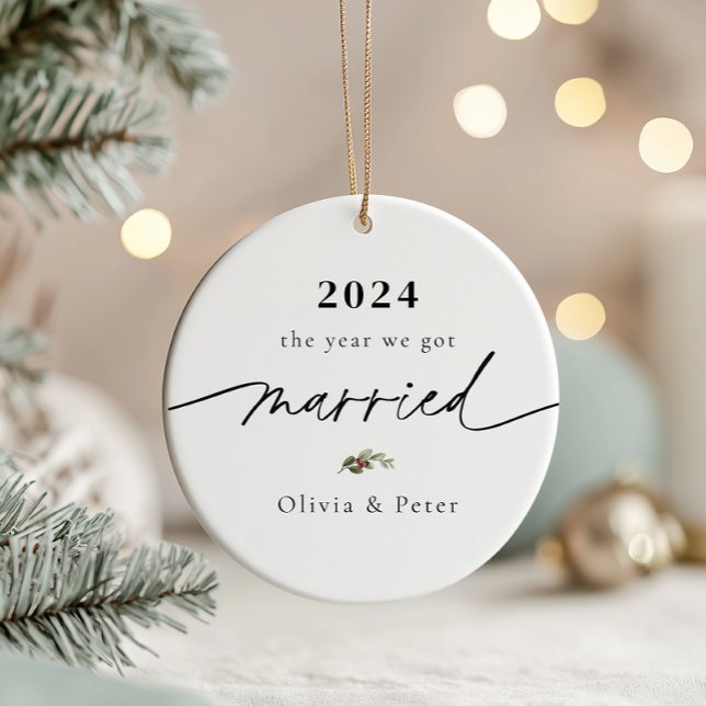 First Christmas Married Photo  Ceramic Tree Decoration (Creator Uploaded)