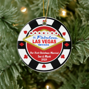 First Christmas Married Vegas Ornament 2025