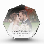First Christmas Married Wedding Day Couples Photo<br><div class="desc">First Christmas as Married Wedding Photo Custom Photo Block. You can easily add your favourite wedding day photo,  date and name as a couple by clicking the "Personalise" button</div>