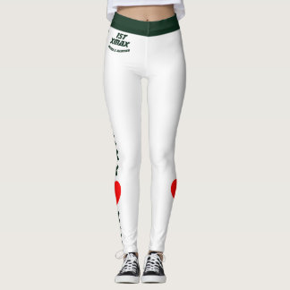 First Christmas Married White Forest Green Love Leggings