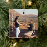 First Christmas Mr and Mrs Couple Photo Ceramic Ornament<br><div class="desc">Our First Christmas, your names and your favourite photo on a square ceramic ornament. Create Christmas tree ornaments for yourself or give as a gift to family, friends, parents and grandparents! **TIP: We suggest you crop your photo to a square before uploading to ensure you're centred on the ornament (leave...</div>
