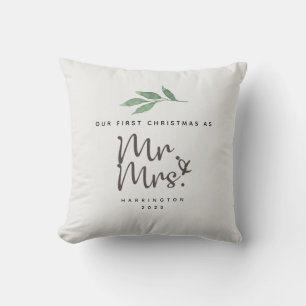 First Christmas Mr. and Mrs. Heirloom Throw Pillow