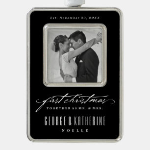 First Christmas Mr And Mrs Holiday Photo Ornament