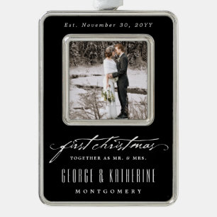 First Christmas Mr And Mrs Holiday Photo Ornament