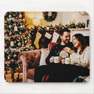 First Christmas Mr and Mrs Married Photo Mousepad