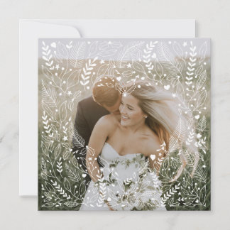 First Christmas Mr & Mrs Doodle Floral Heart Holiday Card