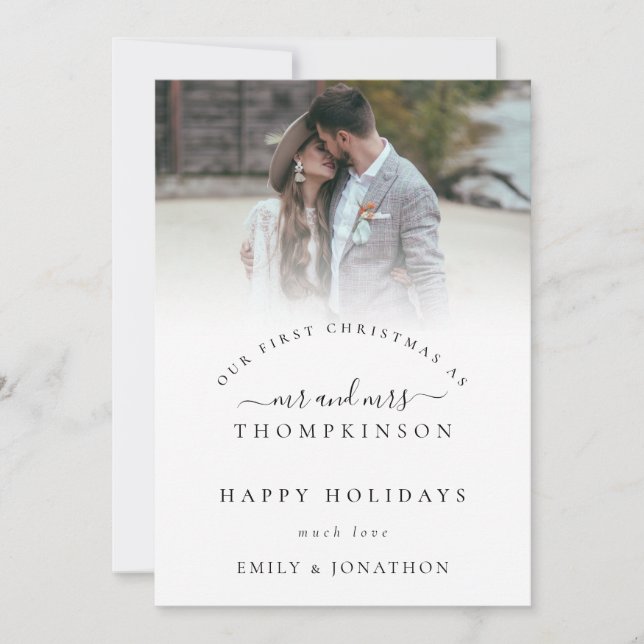 First Christmas Mr Mrs Photo Names Holiday (Front)