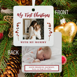 First Christmas mum and baby 2 photo Metal Tree Decoration