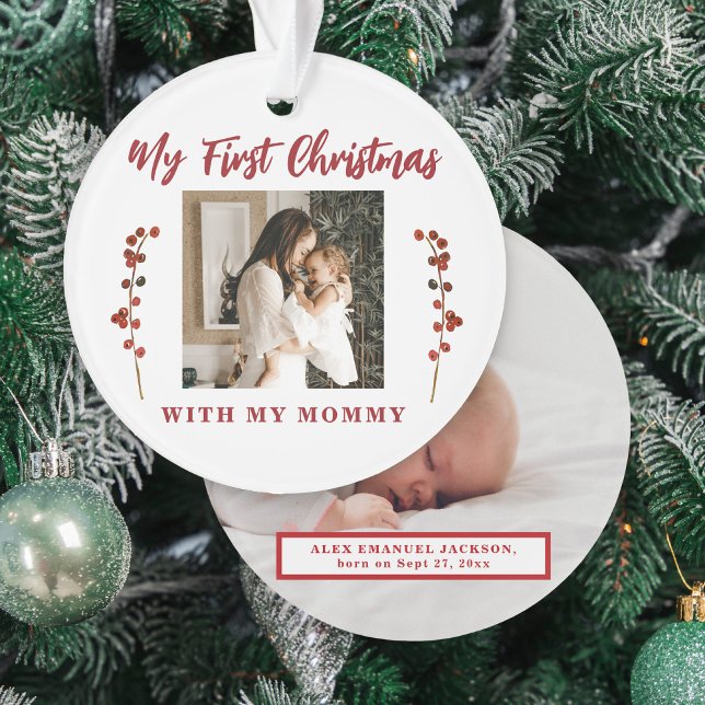 First Christmas mum and baby 2 photo Ornament (Creator Uploaded)