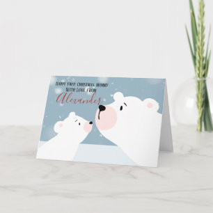First Christmas Mummy Polar Bear Personalised Holiday Card