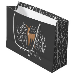 First Christmas natural reindeers delicate 1 photo Large Gift Bag