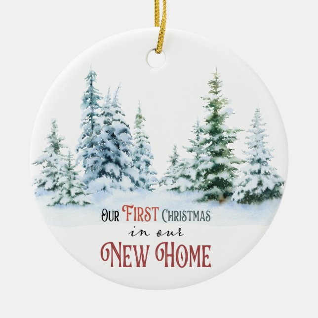 First Christmas New Home Ceramic Tree Decoration (Front)