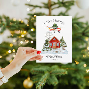 First Christmas New Home Cessna Aeroplane and Tree Postcard