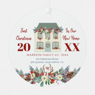 First Christmas new home family rustic cute Metal Tree Decoration