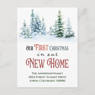 First Christmas New Home For The Holidays Moving Postcard