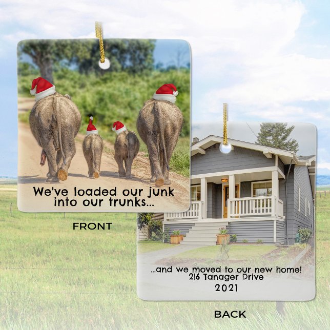  First Christmas New Home House Photo Funny Ceramic Ornament (Creator Uploaded)
