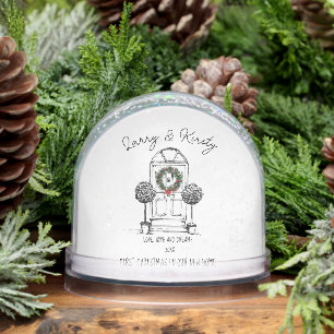 First Christmas New Home Ornament – Holly Wreath Snowglobe